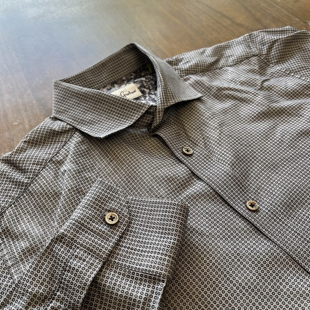 Robert Graham X Tailored Fit Shirt Men's Black White Geometric Cotton Button Up